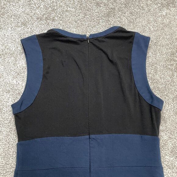 Diane Von Furstenberg DVF Midi Sheath Dress Womens 4 Black Blue Sleeveless NWOT - Picture 3 of 14